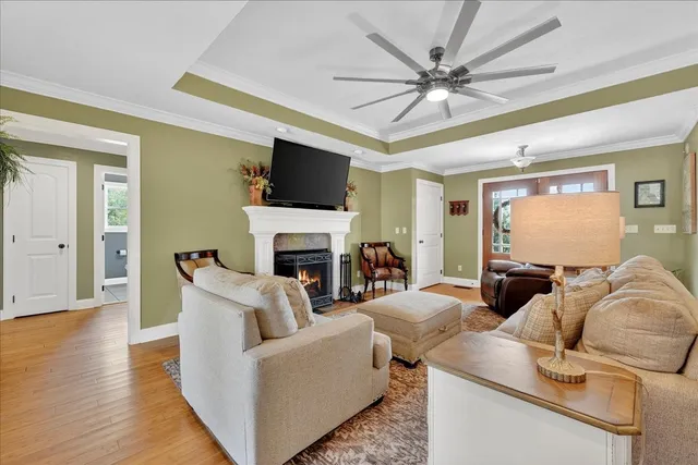 a living room with furniture