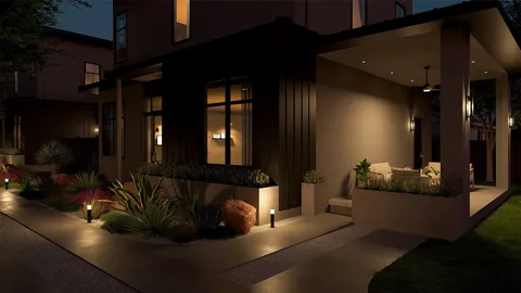 a view of entryway with flower pots