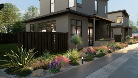 a house with trees in front of it