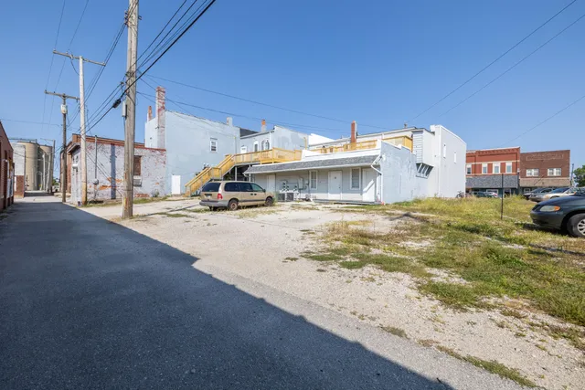 a view of building with ocean view