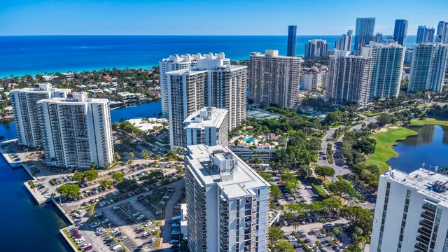 a view of a city with tall buildings
