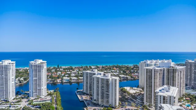a view of city and a ocean