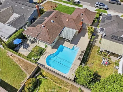 an aerial view of multiple house