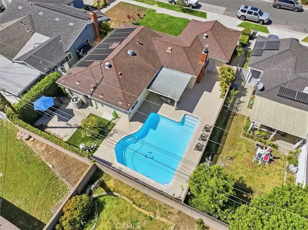 an aerial view of multiple house