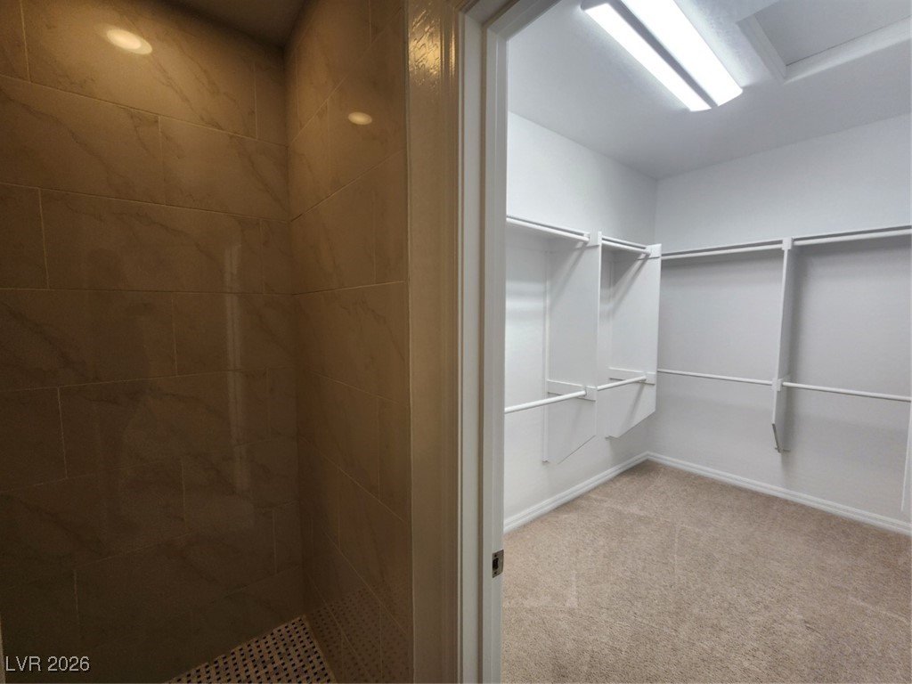 7022 Cordite Road Las Vegas, NV 89178 - Photo 33 of 51 Spacious closet featuring light carpet and attic access