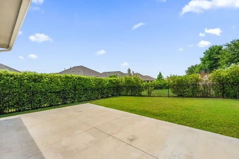 a view of a big yard with potted plants and big yard