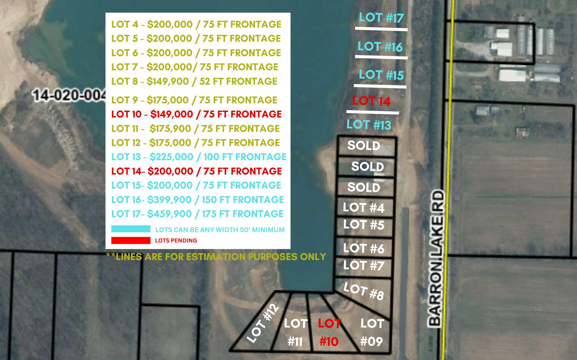 Vl Barron Lake Road Niles, MI 49120 - Photo 2 of 15 Lots With Prices & Numbers
