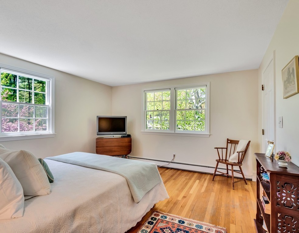 7 Linway Road Lincoln, MA 01773 - Photo 8 of 24 a bedroom with a bed and wooden floor
