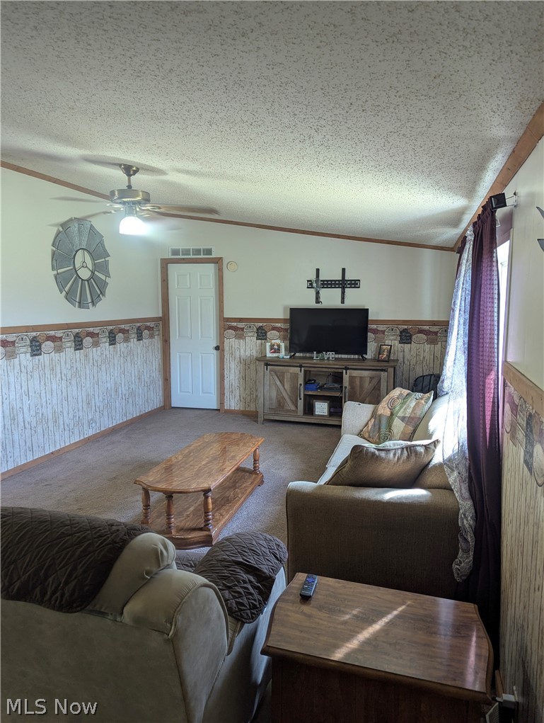 17960 Raven Road Salesville, OH 43778 - Photo 16 of 27 Spacious living area featuring neutral carpeting and textured wall finishes