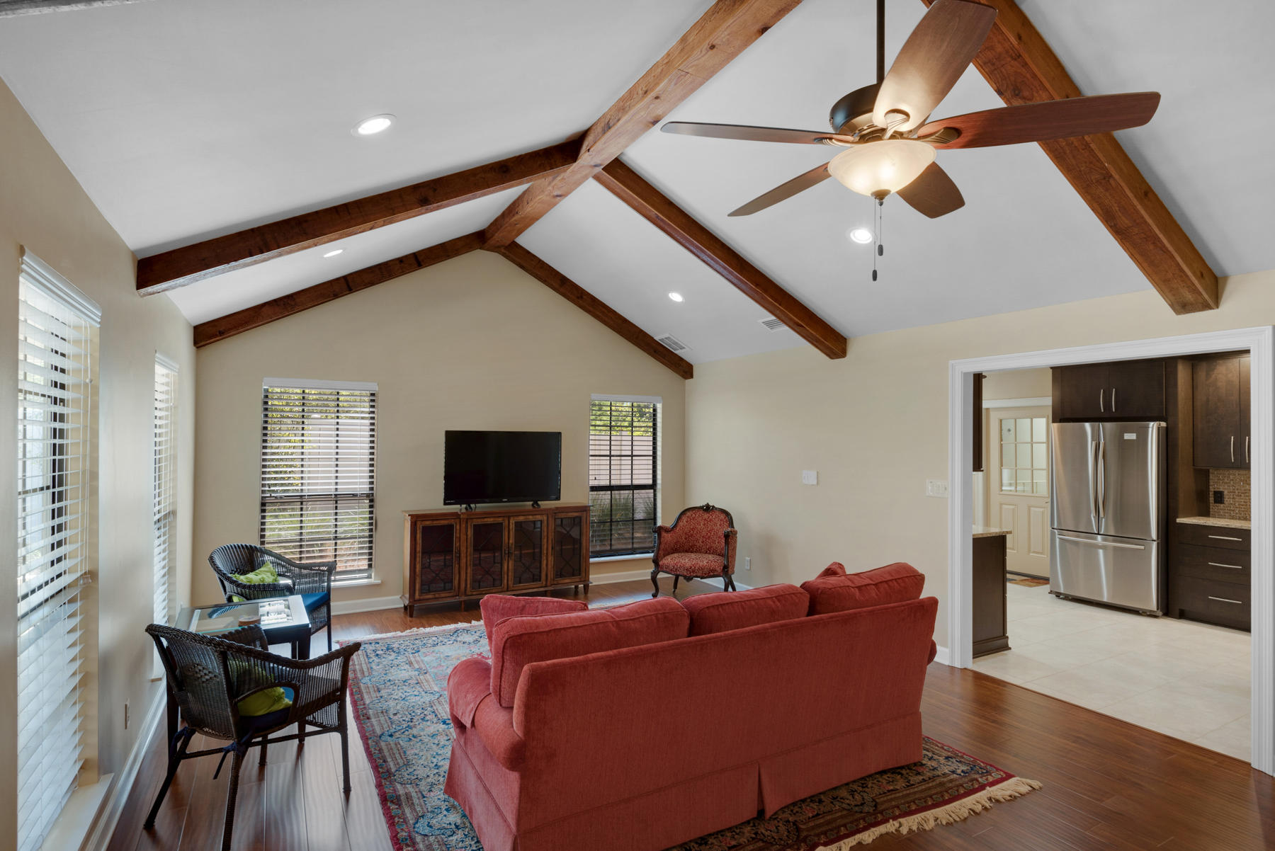 583 Ridge Road Santa Rosa Beach, FL 32459 - Photo 6 of 37 a living room with furniture and a flat screen tv