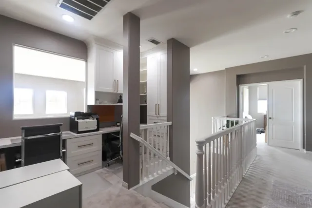 a kitchen with lots of counter top space