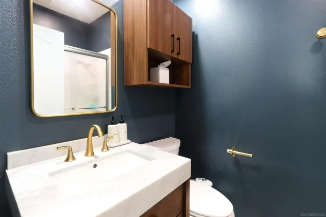 a bathroom with a sink and a toilet