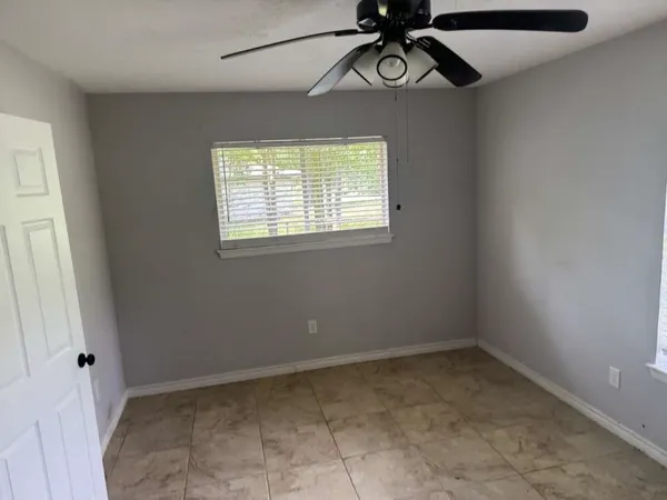 an empty room with a window