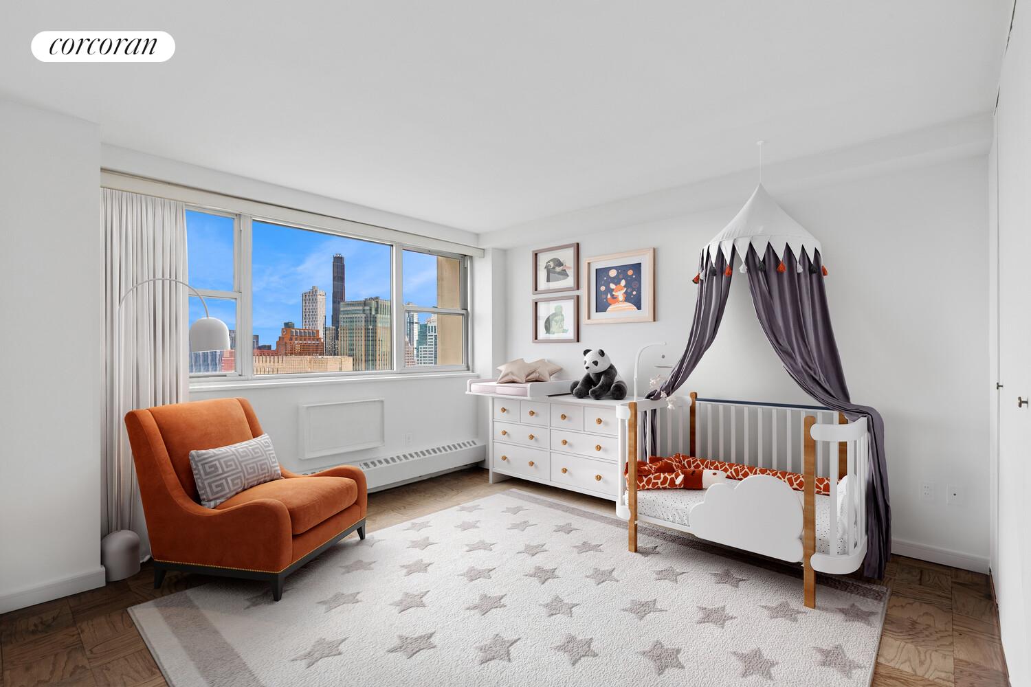 75 Henry Street, Unit 29H Brooklyn, NY 11201 - Photo 17 of 20 a bedroom with furniture and a couch