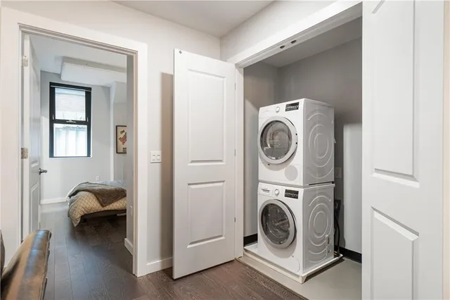 a view of washer and dryer in a utility room