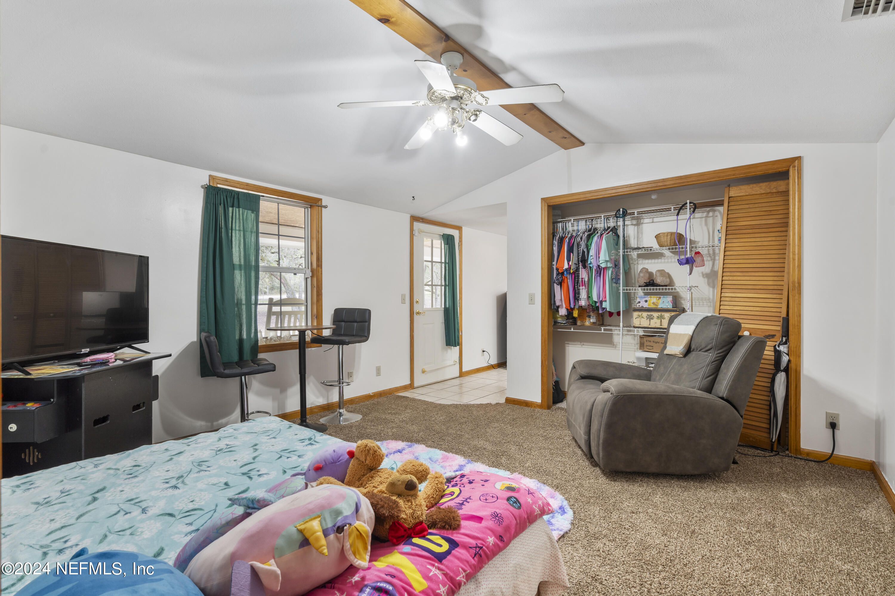 101 Tiffany Road Melrose, FL 32666 - Photo 8 of 51 a bedroom with a bed and a flat screen television