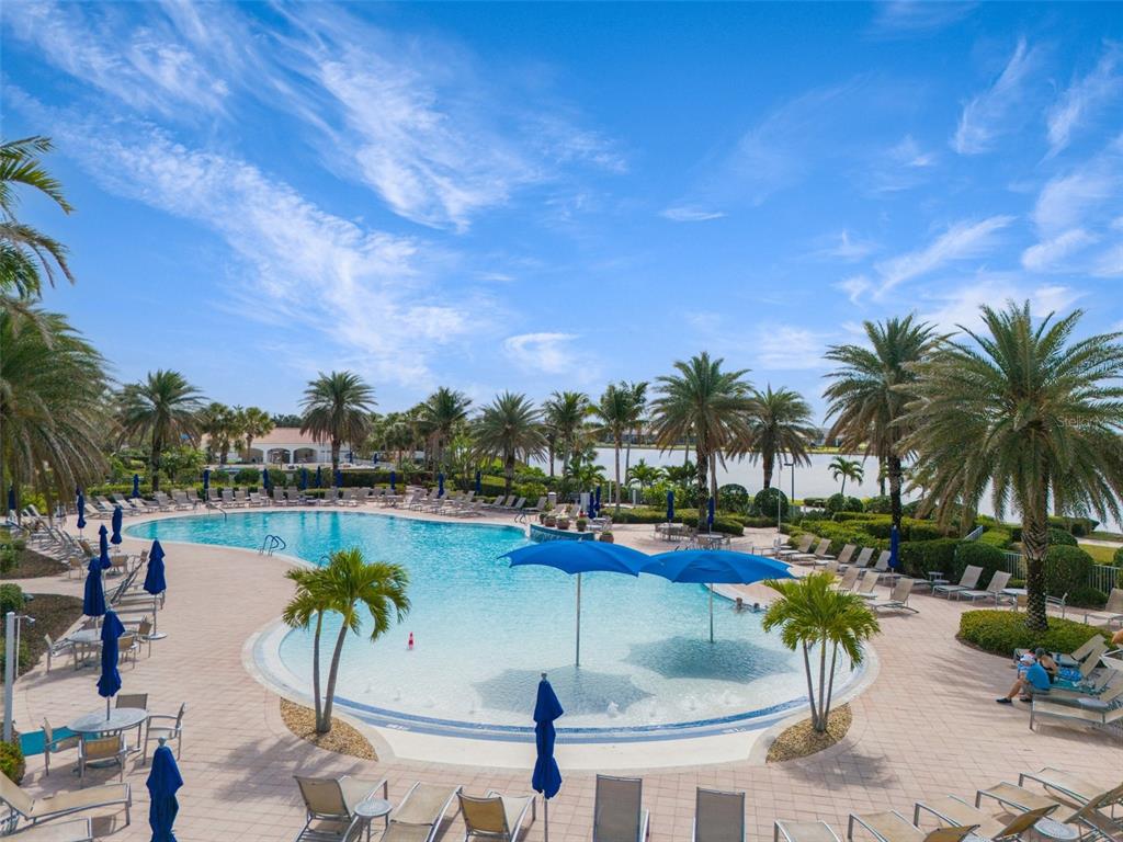 13303 Rinella Street Venice, FL 34293 - Photo 48 of 52 a view of swimming pool with outdoor seating and plants