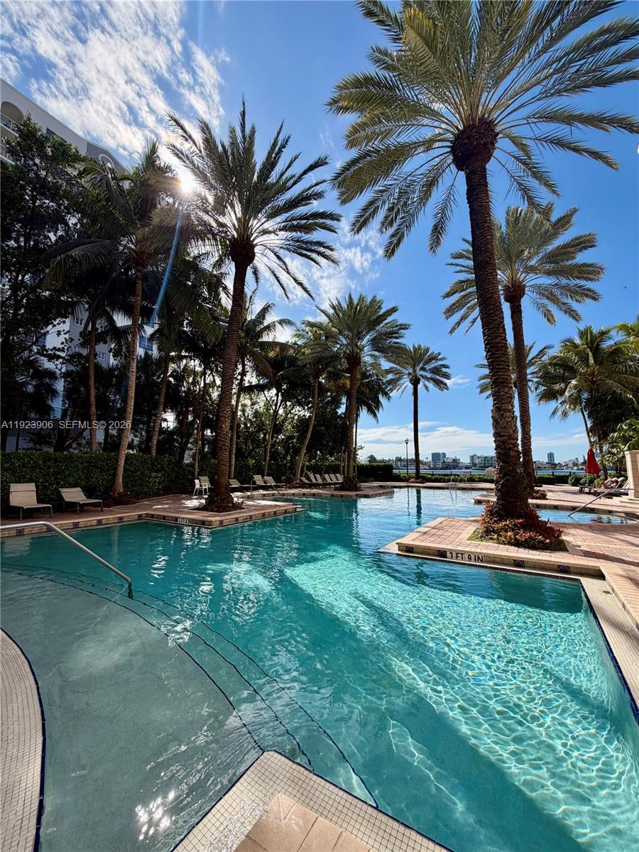 17150 North Bay Road, Unit 2419 Sunny Isles Beach, FL 33160 - Photo 19 of 27 a view of a backyard with palm trees