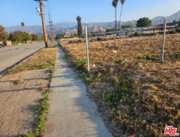 a view of a pathway with a yard