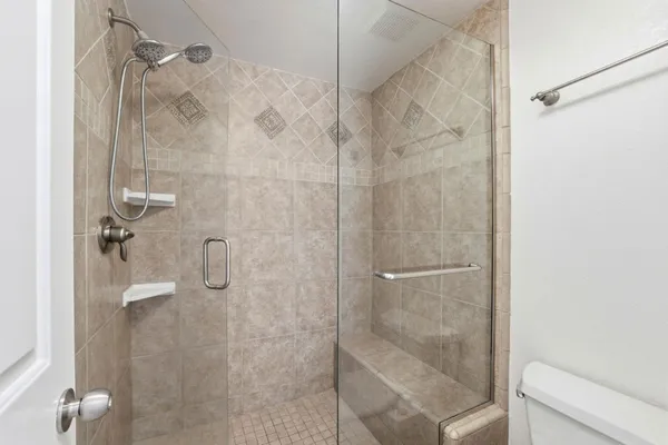 a bathroom with a shower