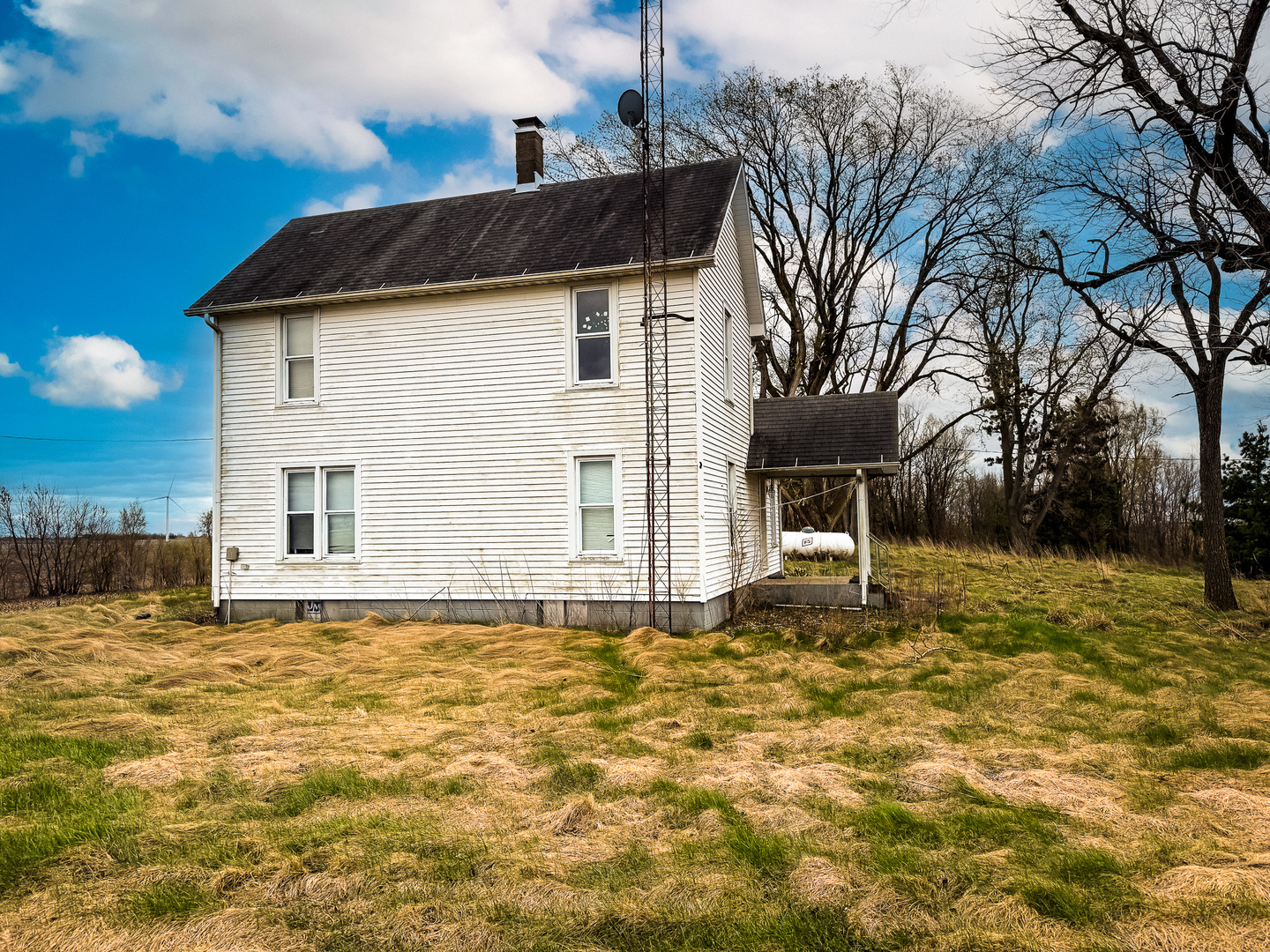 2571 East 1300 North Road Sheldon, IL 60966 - Photo 5 of 20 a white house that has a tree in front of it