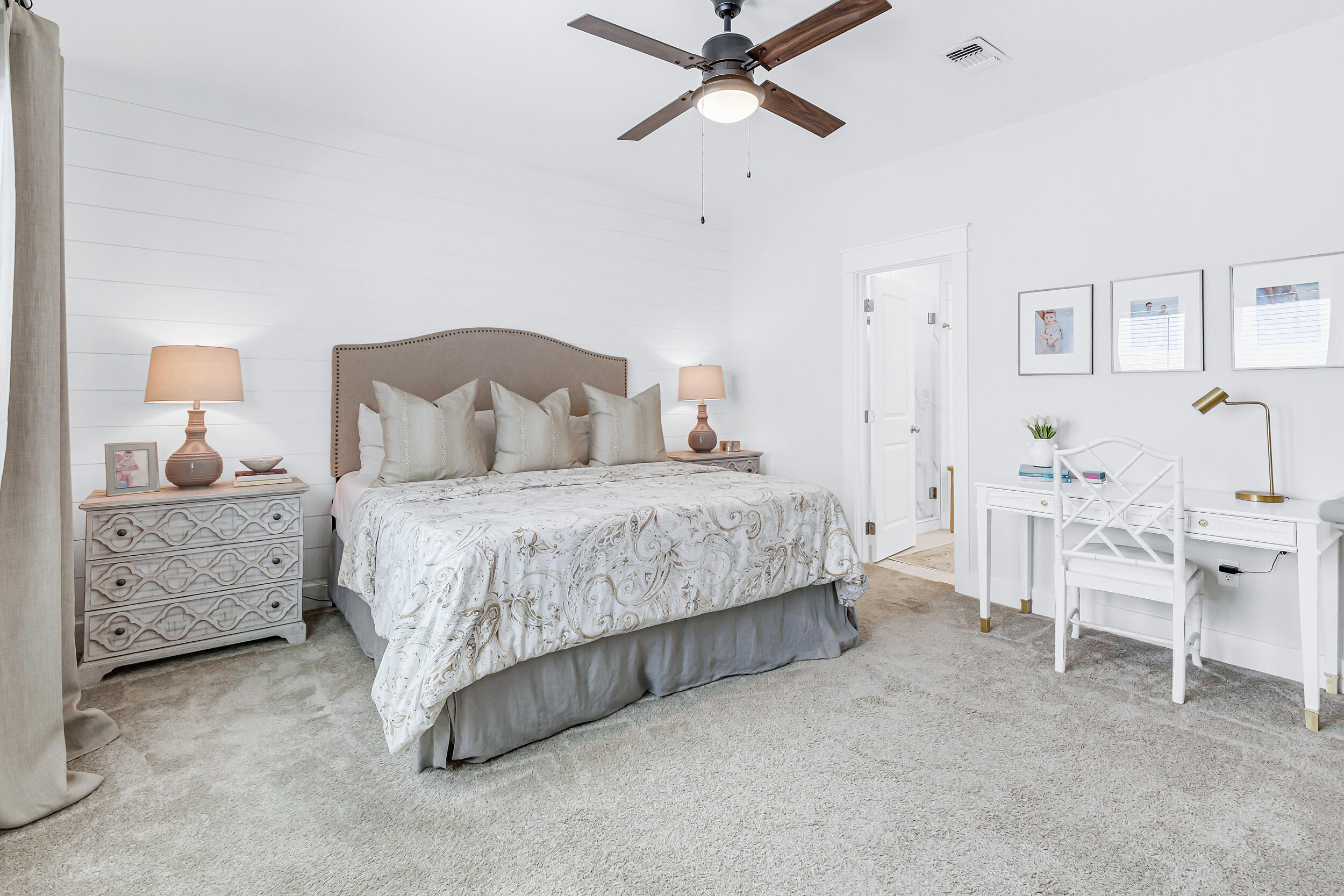 45 Valdare Ln Inlet Beach Inlet Beach, FL 32461 - Photo 20 of 37 a bedroom with a bed and a chandelier