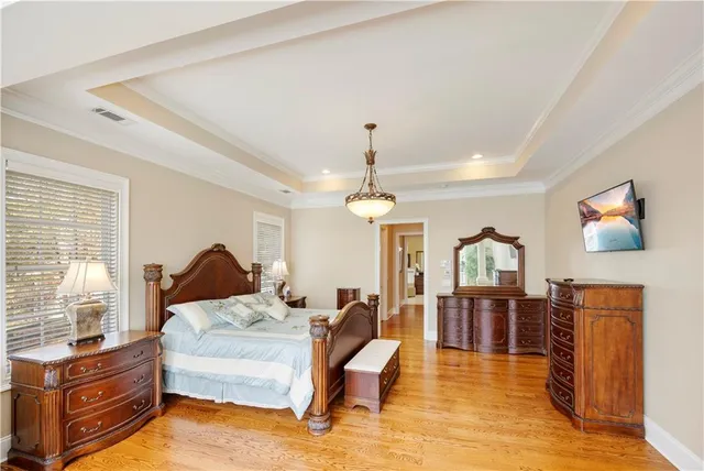 a aerial view of a house in a yard