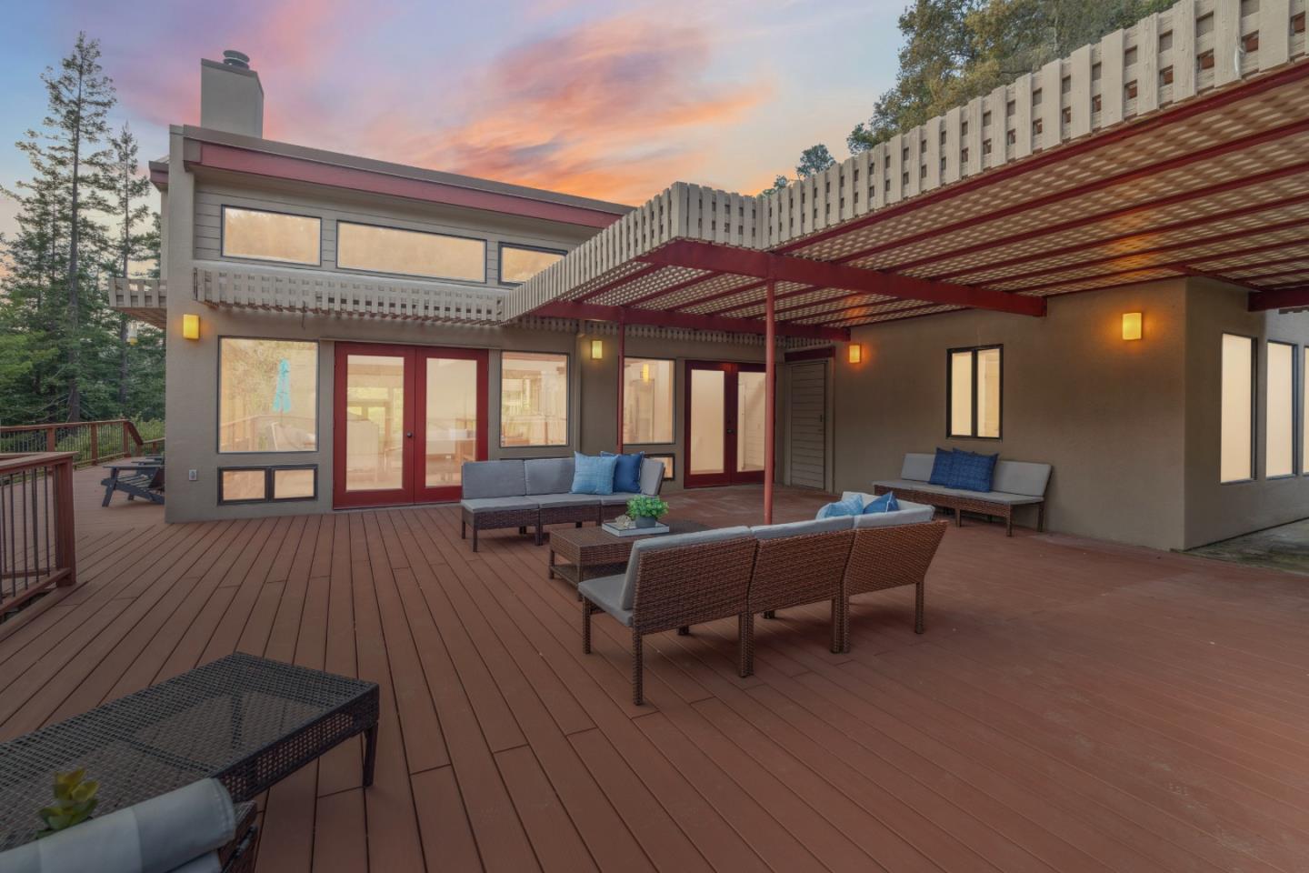 620 Twin Lane Soquel, CA 95073 - Photo 50 of 67 a roof deck with couches and wooden floor