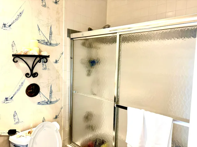 a bathroom with a shower
