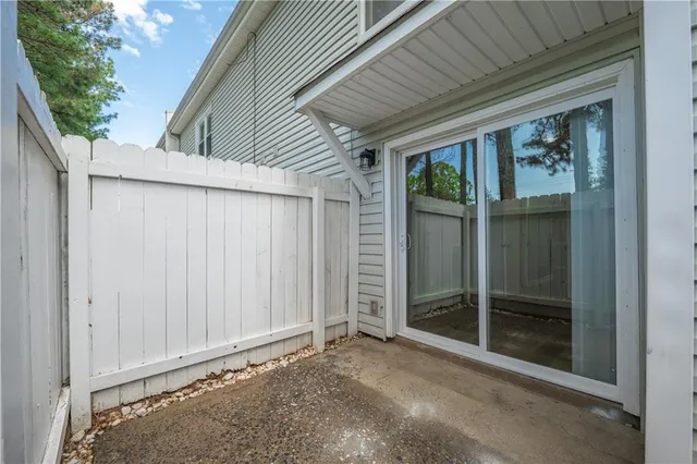 a view of a house with a door and chair