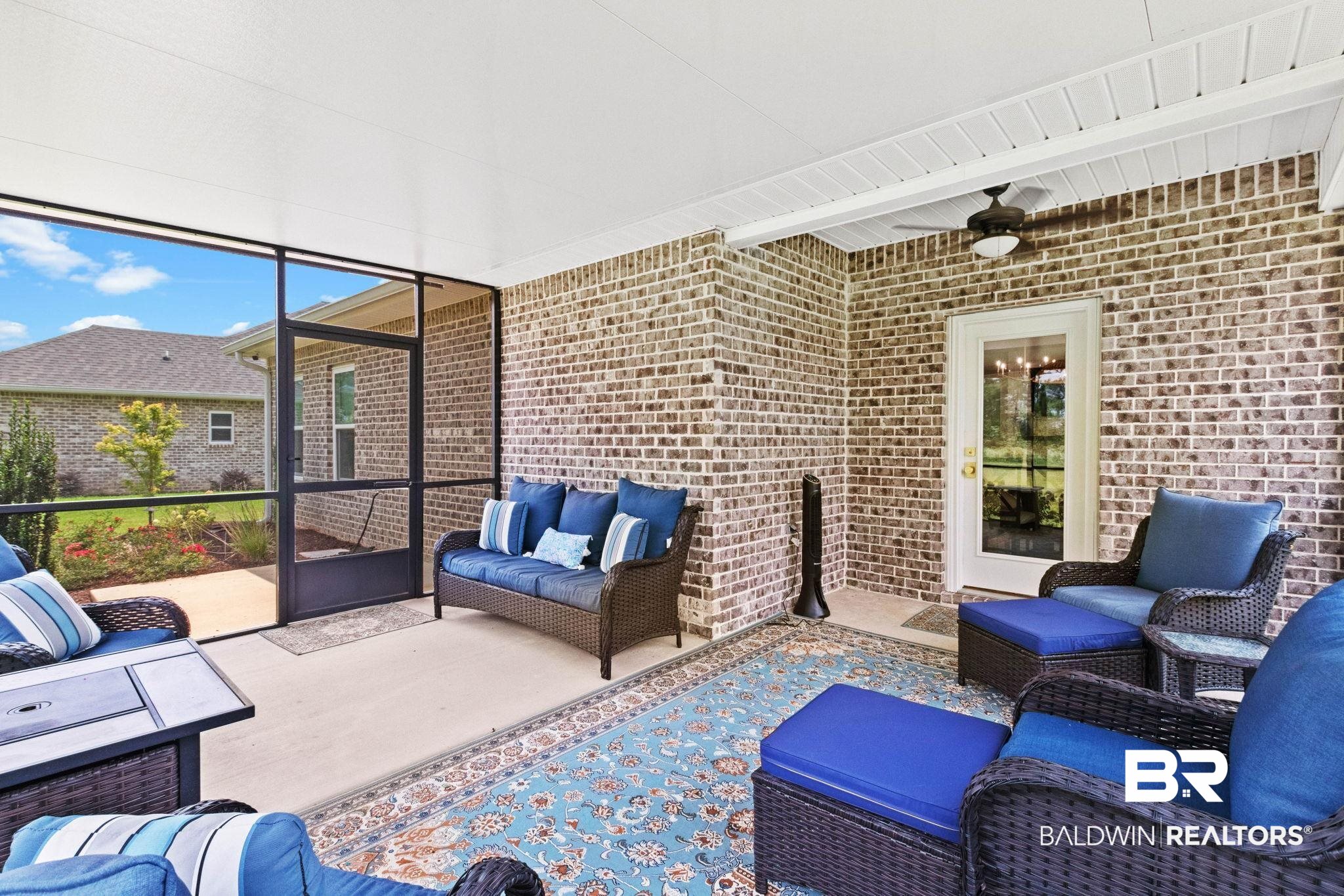 9815 Lakeview Drive Foley, AL 36535 - Photo 61 of 100 Screened back porch overlooking Golf Course featuring ceiling fan