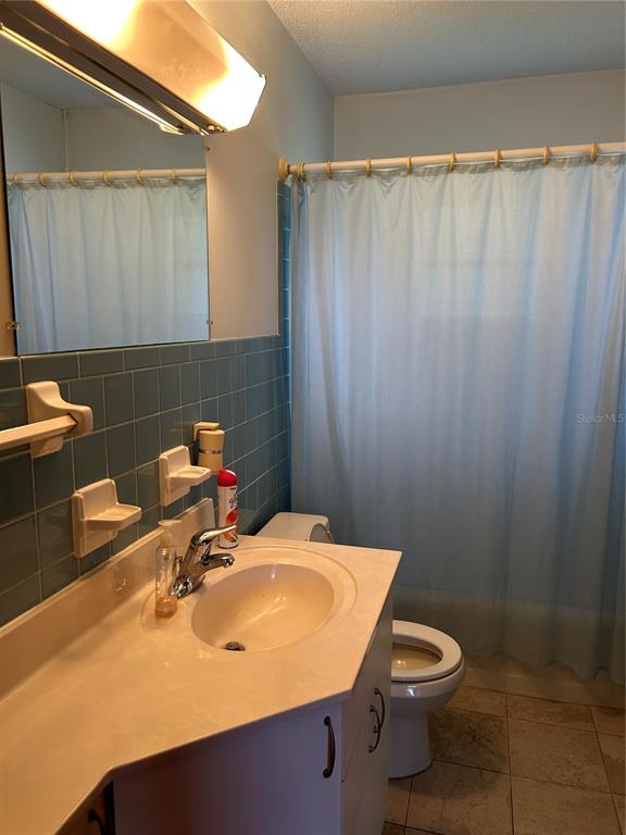 24121 Armadillo Road Astor, FL 32102 - Photo 10 of 11 a bathroom with a sink a toilet and shower curtain