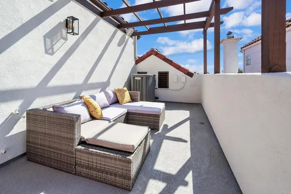 a view of outdoor space with seating