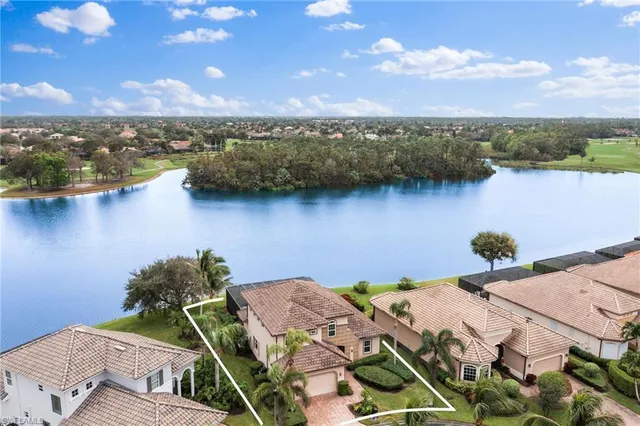 a view of a lake with a city