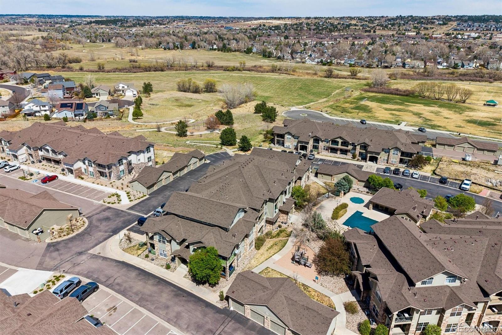 18657 Stroh Road, Unit 4207 Parker, CO 80134 - Photo 35 of 39 an aerial view of residential houses with outdoor space