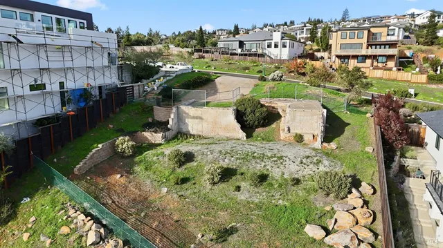 a view of a city from a patio