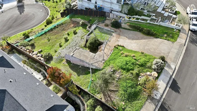 an aerial view of garden
