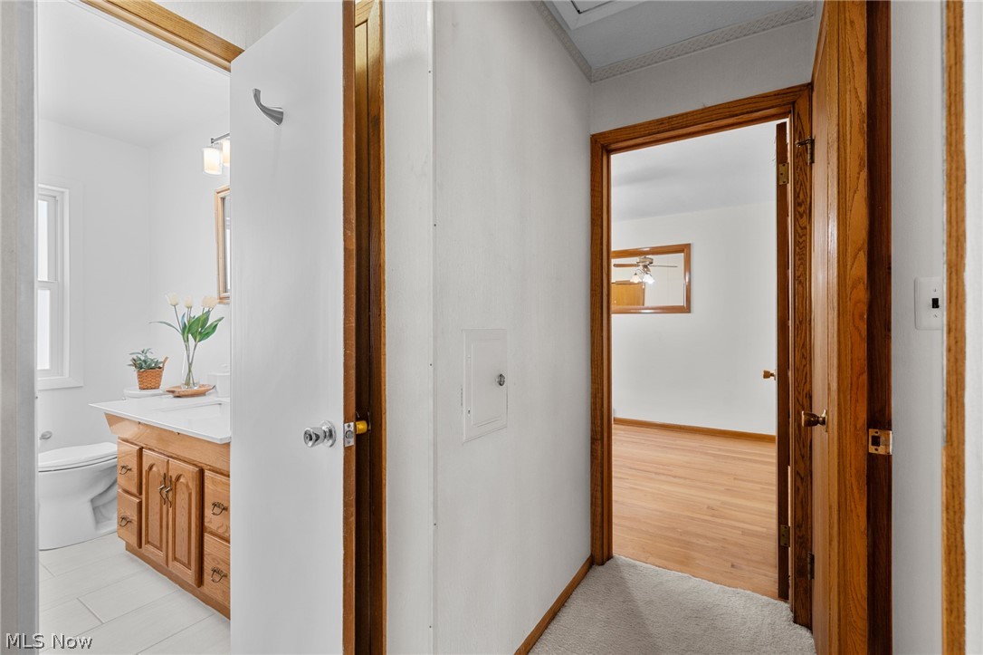1759 Chelmsford Road Mayfield Heights, OH 44124 - Photo 17 of 39 This hallway offers convenient access to the updated full bath for the three bedrooms on the main floor.