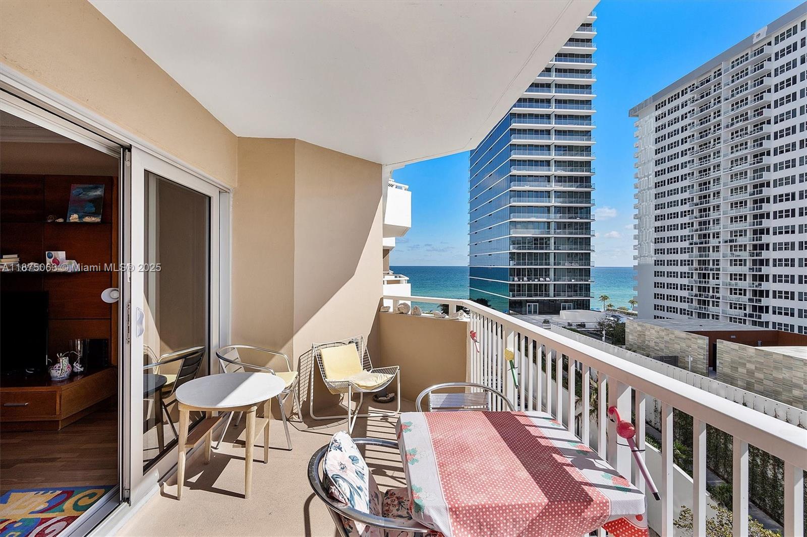 1980 South Ocean Drive, Unit 7N Hallandale Beach, FL 33009 - Photo 10 of 12 a view of balcony with wooden floor
