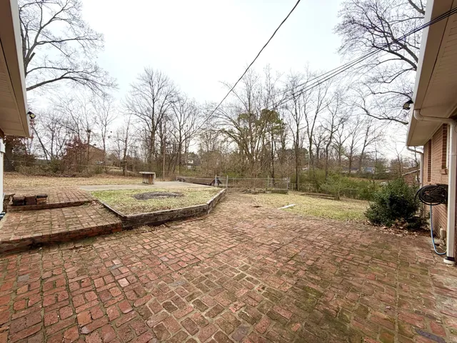a view of backyard of house