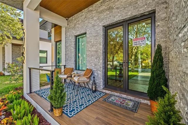 a view of outdoor space with deck and tree