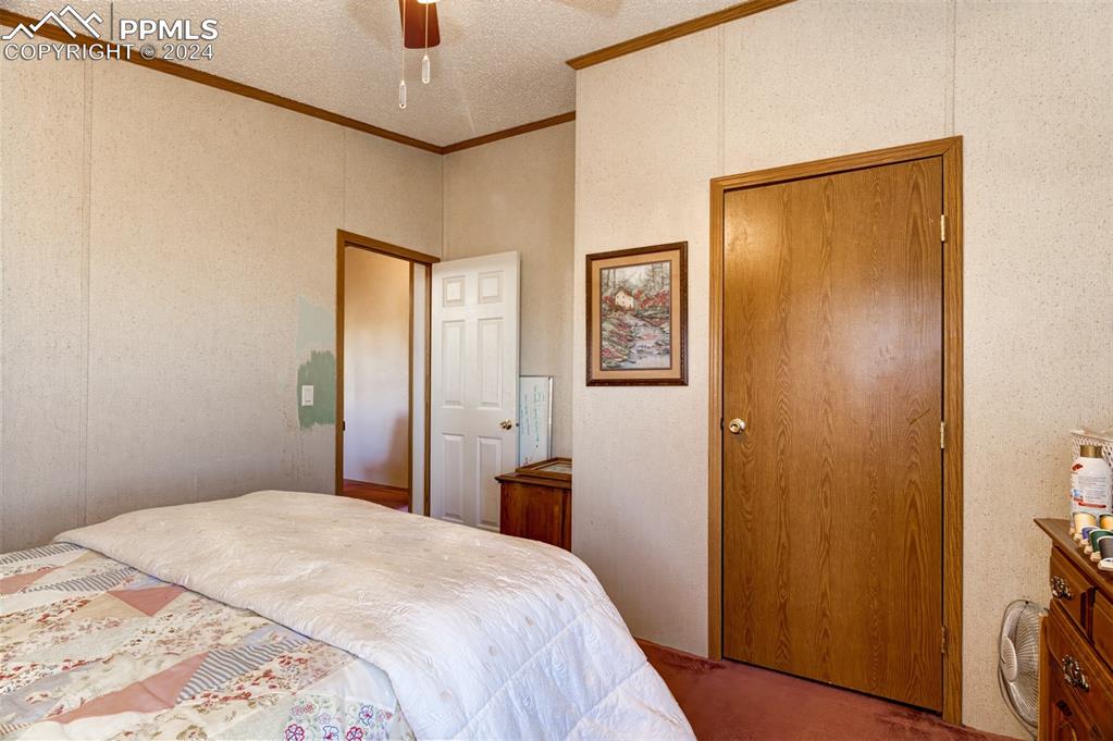 34170 Big Springs Road Yoder, CO 80864 - Photo 27 of 35 a bedroom with a bed and a walk in closet