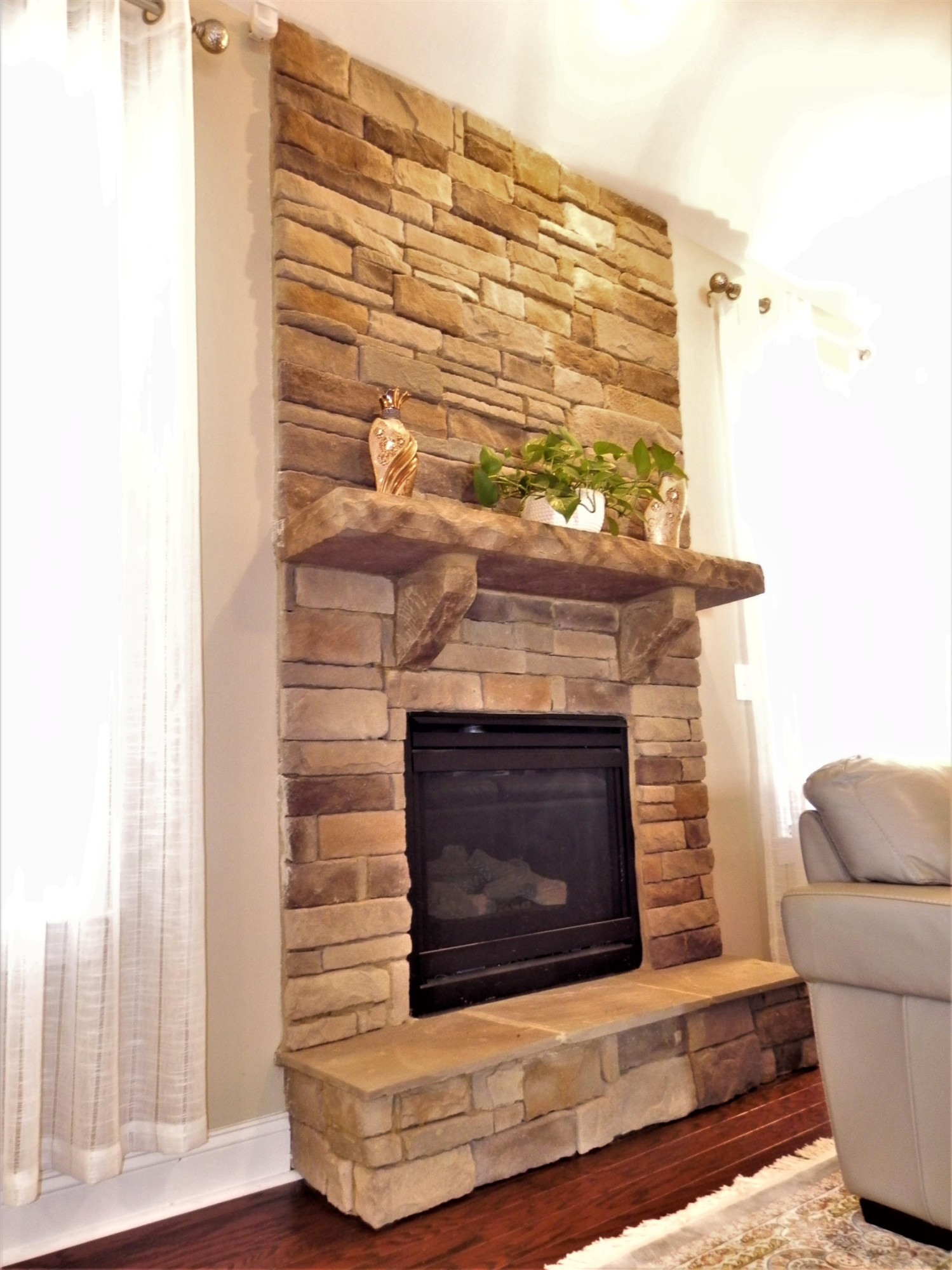 2129 Lower Lake Road Wake Forest, NC 27587 - Photo 12 of 41 Beautiful Stonework Around the Gas Fireplace Fireplace