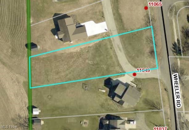 Lot 7 Wheeler Road Garrettsville, OH 44231 - Photo 1 of 3 Aerial overview of property's location with property boundaries highlighted