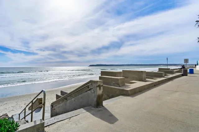 a view of an ocean and beach