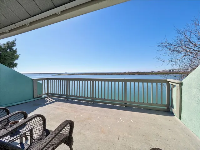 a balcony with a couch