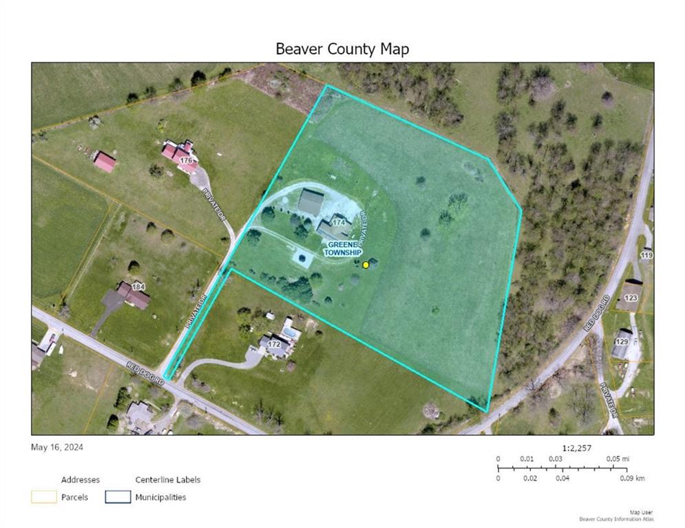 174 Reddog Road Georgetown, PA 15043 - Photo 50 of 50 Beaver County Parcel Map
