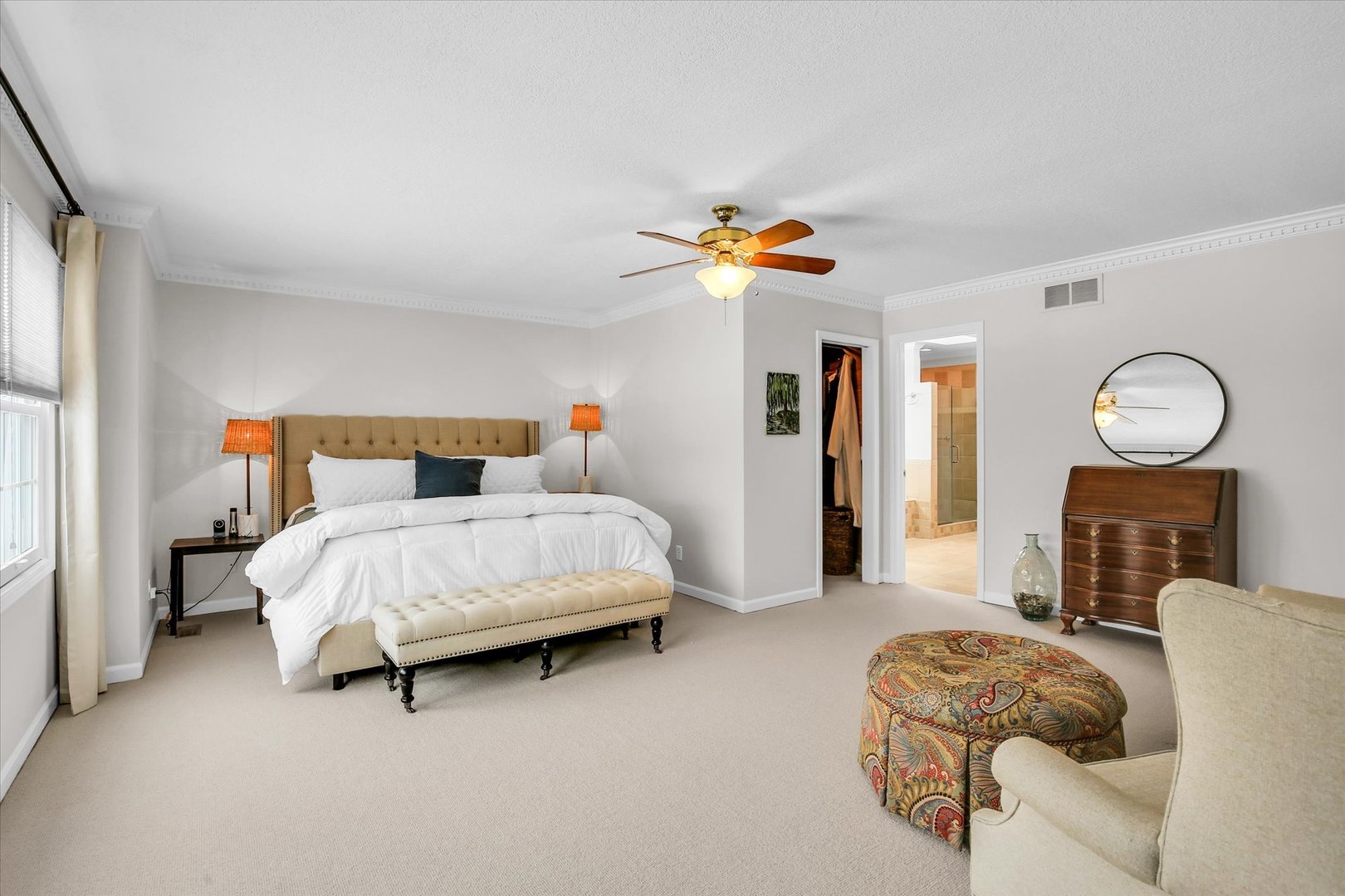 2205 Edgewater Place Champaign, IL 61822 - Photo 38 of 71 a bedroom with a bed and a chandelier