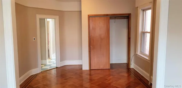 a view of a closet in a room