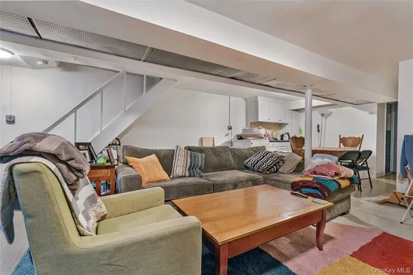 a living room with furniture